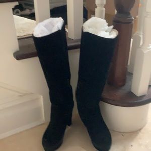 Suede knee high boots